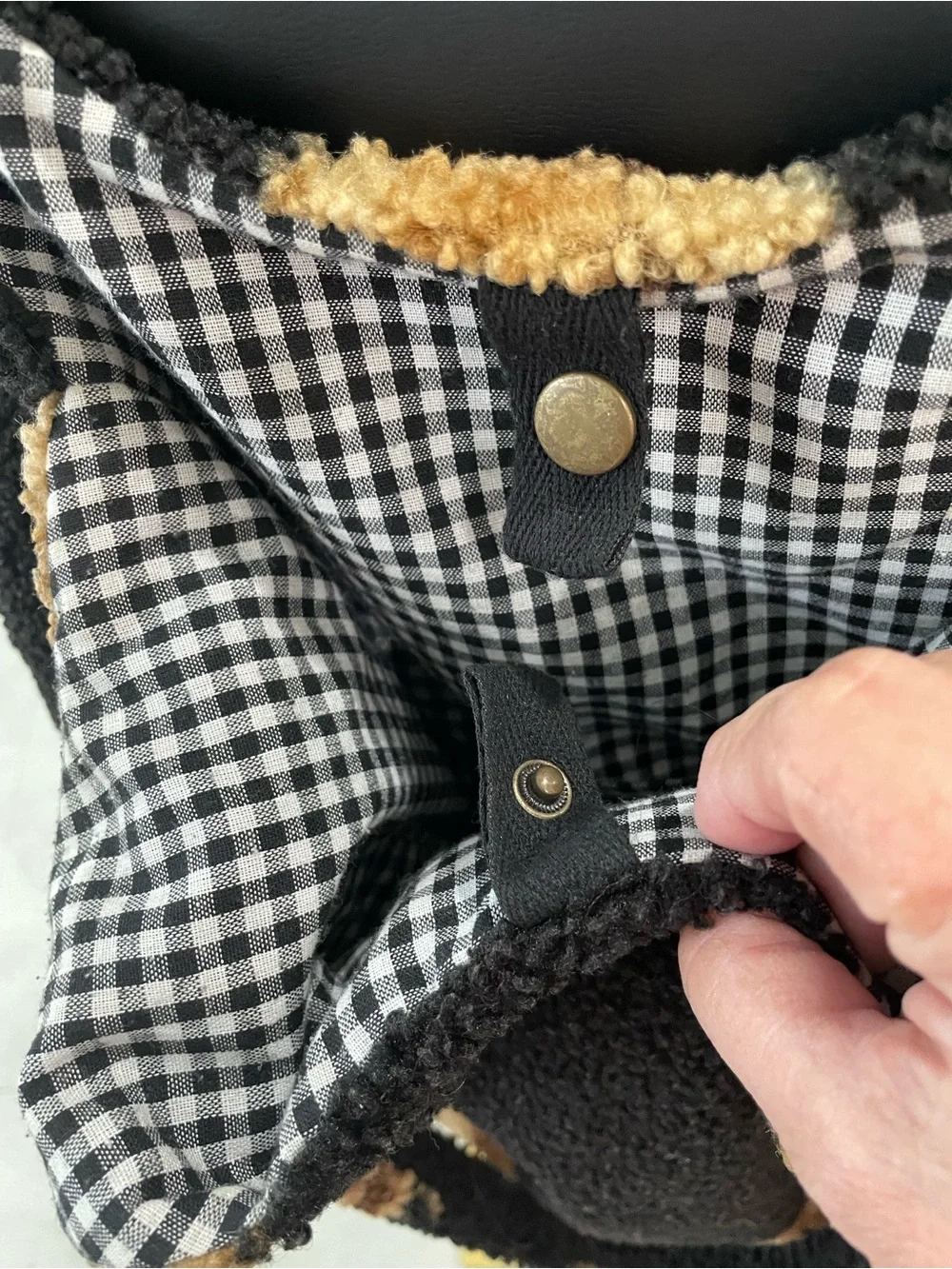 Fuzzy Teddy Bear Plush Tote Bag Sherpa Y2K Plaid Lining